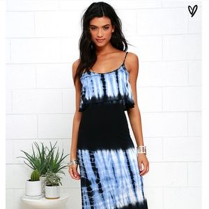 Lulus Blue Tie Dye Maxi Dress